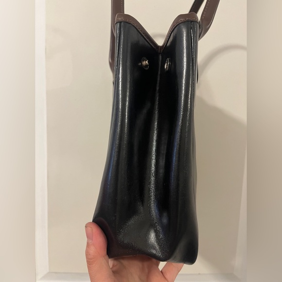 Longchamp Leather Mini Le Roseau Tote Bamboo Toggle Hand Bag Top Handle Purse xo - Picture 9 of 13